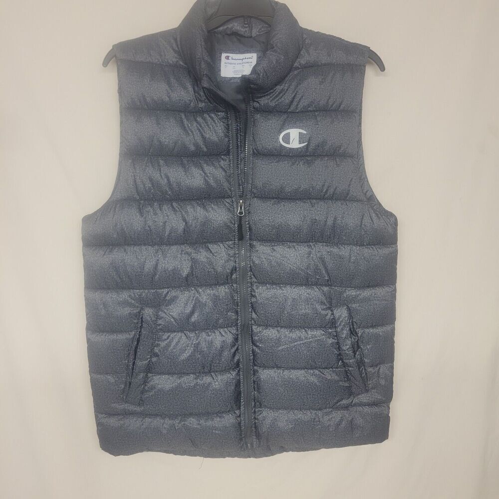 Champion Size Medium Puffer Athletic Full Zip Vest Pockets Lightweight